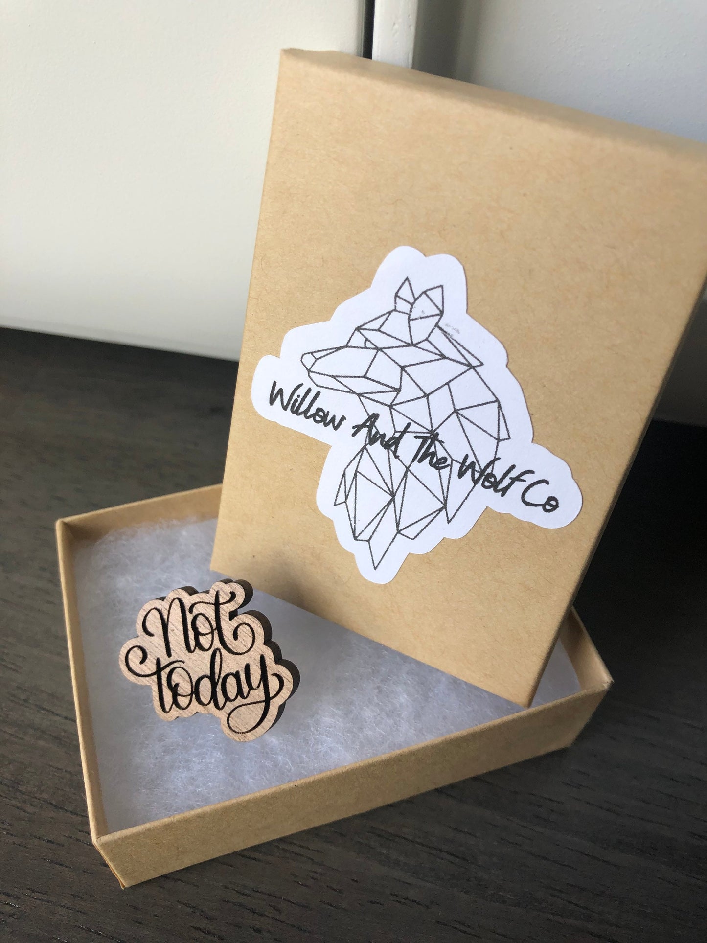 Not Today Pin. Wooden Lapel Pin. Backpack and Tote Pin. Nope, Not Today Satan.