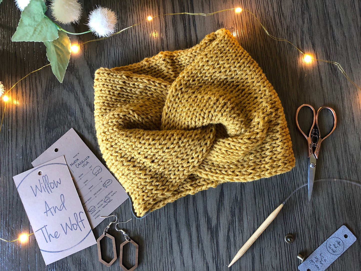 The Scarlette Earwarmer. Knit Twisted Earwarmer. Women’s Knit Head Warmer. Messy Bun Hat.