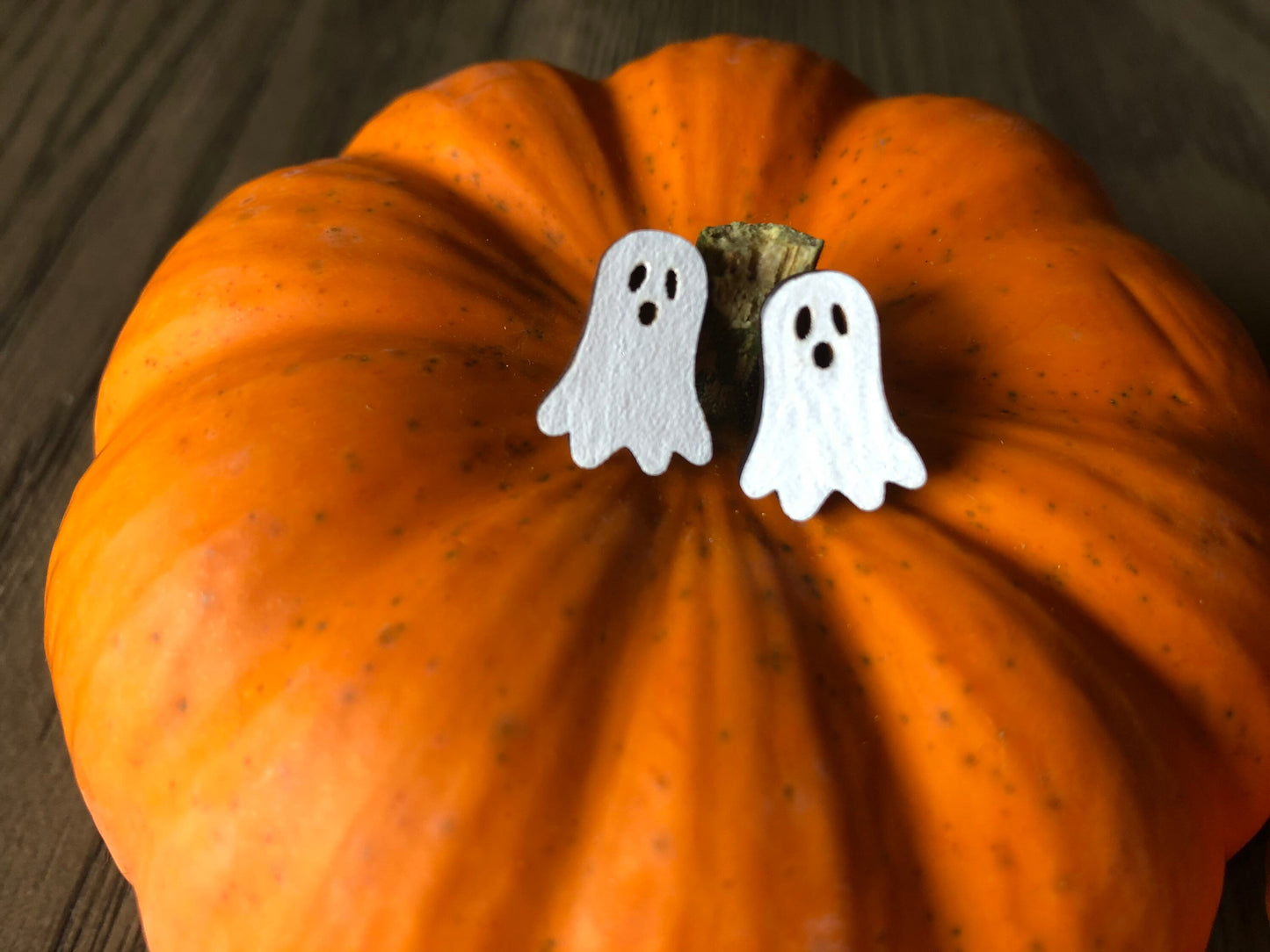Ghost Halloween Wooden Stud Post Earrings. Boo Stud Earrings. Fall. Halloween Stud Earrings. Gothic Earrings.