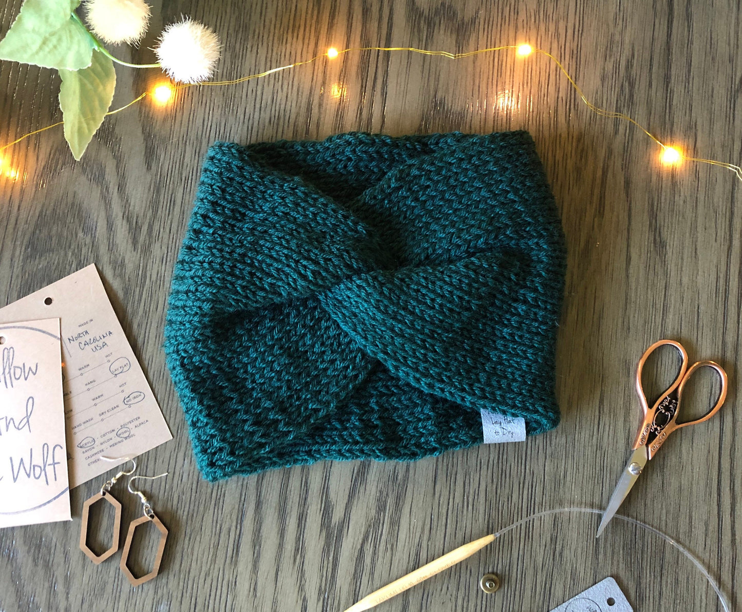 The Scarlette Earwarmer. Knit Twisted Earwarmer. Women’s Knit Head Warmer. Messy Bun Hat.
