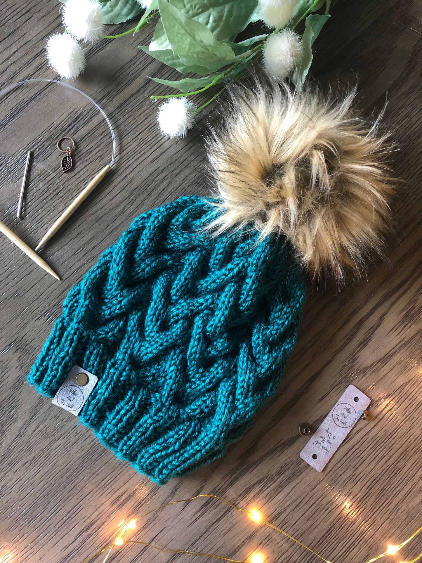 Wooly Peaks Beanie. Knit Hat. Cable Knit Beanie. Braided Cable Knitted Hat. Women’s Toque.
