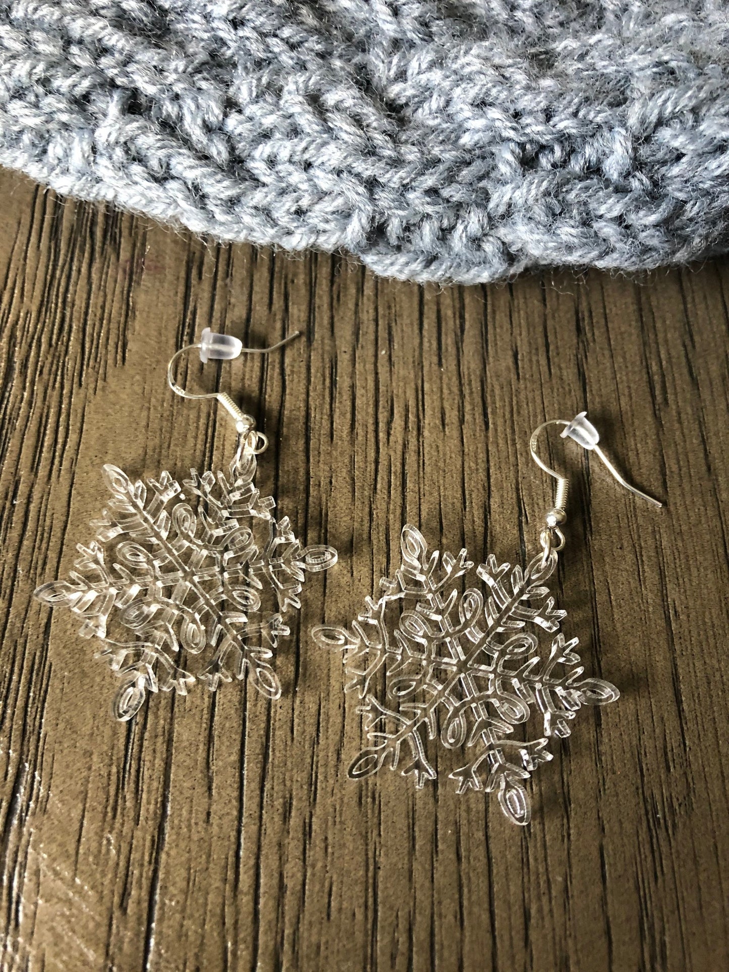 Snowflake Dangle Earrings. Holiday Earrings. Christmas Jewelry. Gift for Her.