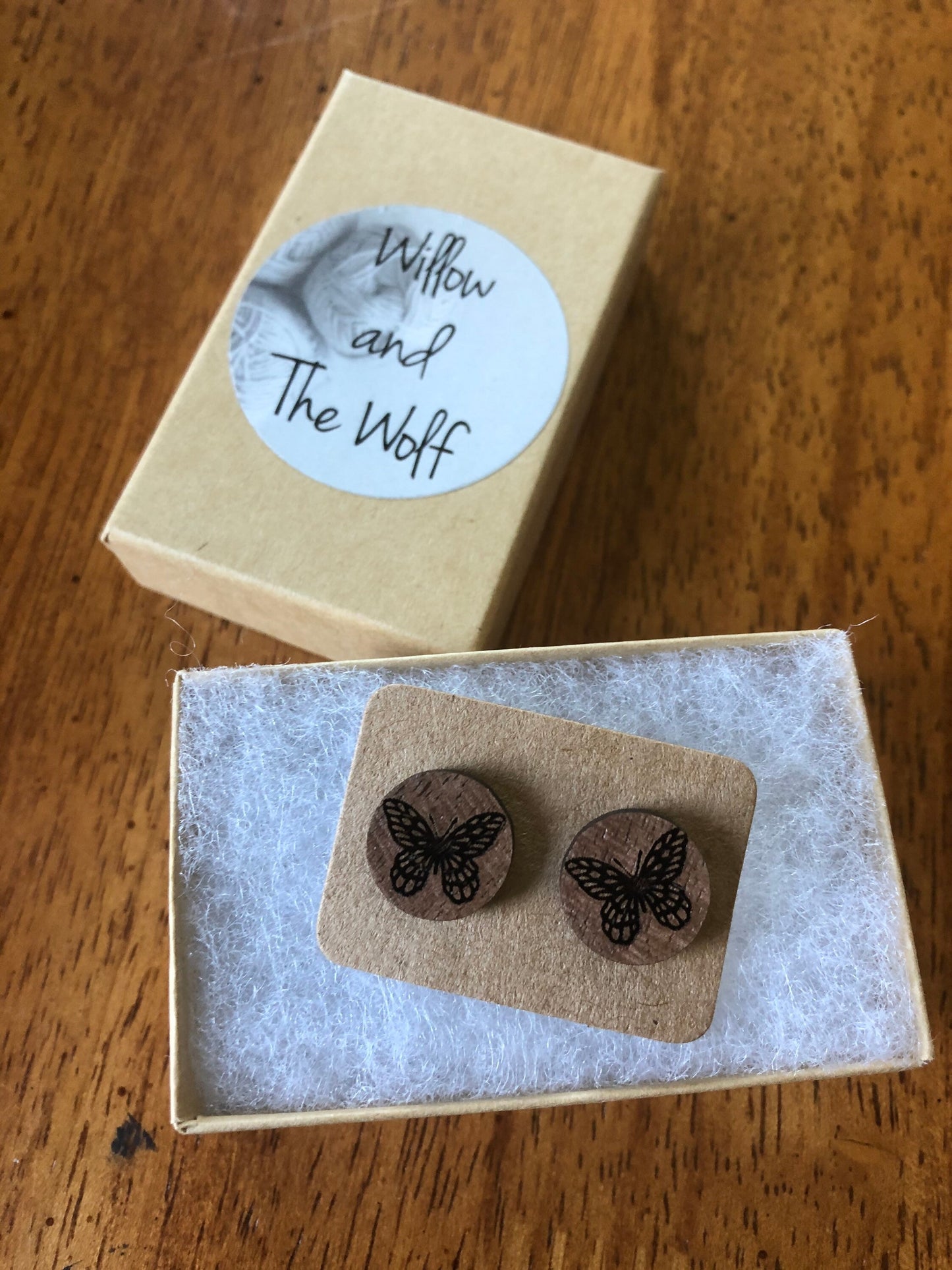 Butterfly Stud Earrings. Wooden Engraved Butterfly Earrings. Gift for Her. Mother’s Day Gift. Gift for Mom.