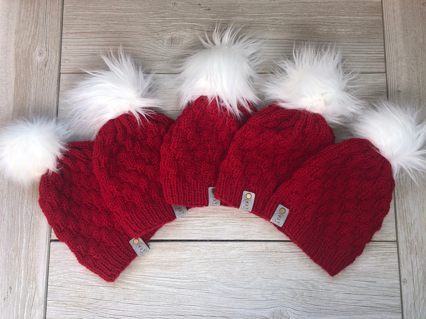Knit Christmas Hat. Knitted Santa Hat. Modern Knit Women's Toque.