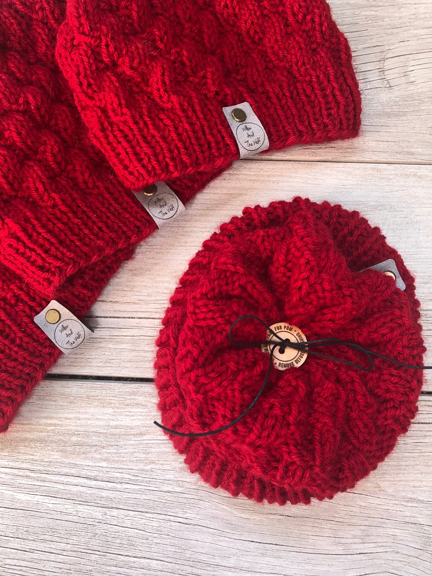 Knit Christmas Hat. Knitted Santa Hat. Modern Knit Women's Toque.