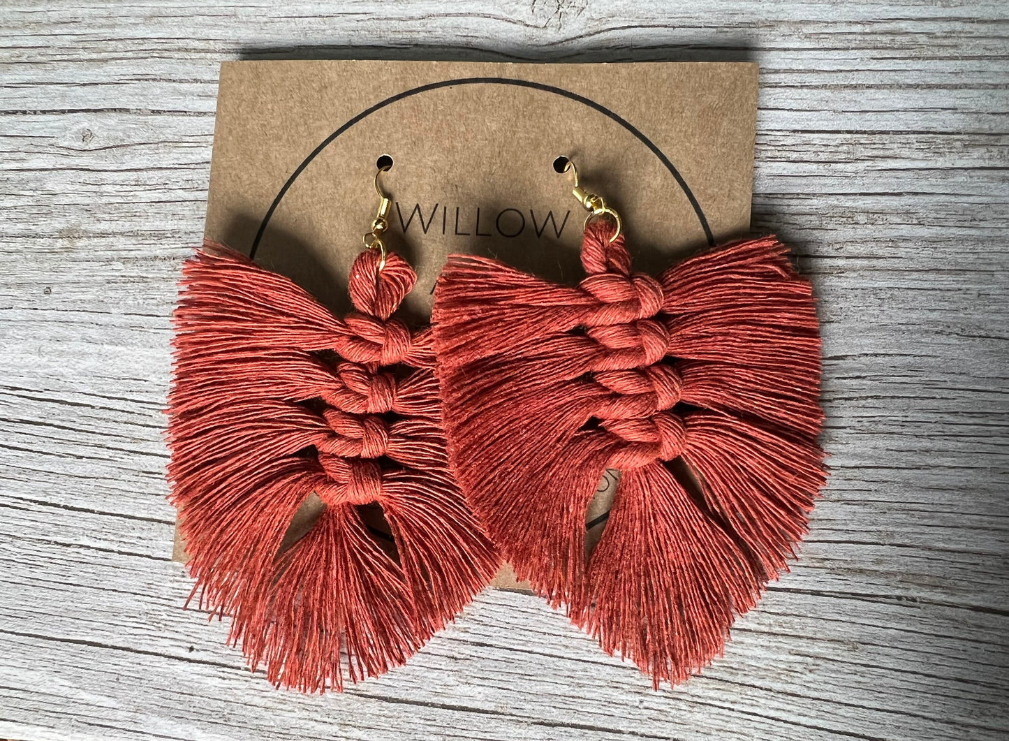 Spice Macrame Feather Earrings. Boho Earrings. Feather Dangle Earrings. Festival Earrings.