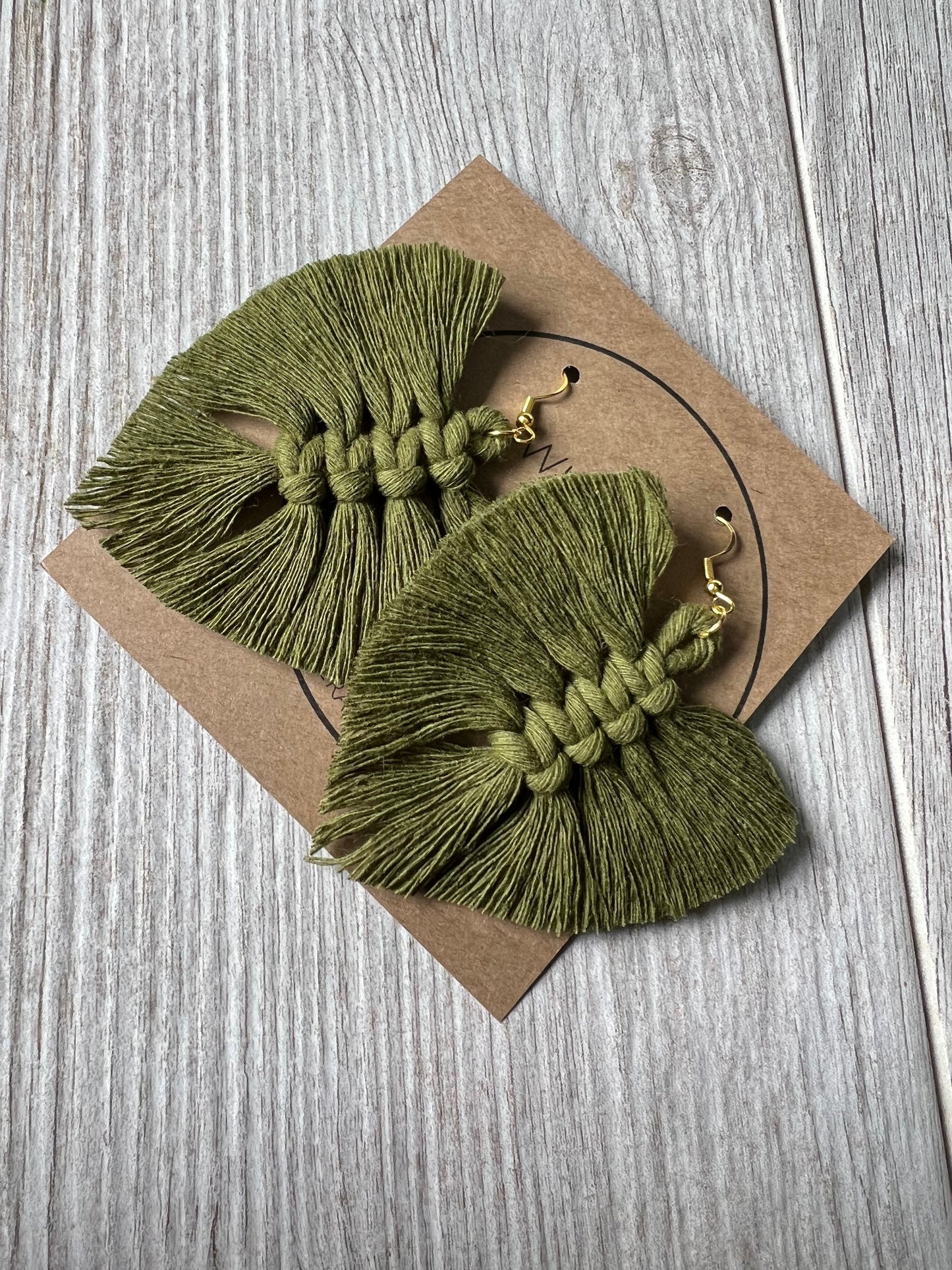 St. Patrick's Day Earrings. Sage Green Macrame Feather Earrings. Festival Earrings. Boho Macrame Feathers.
