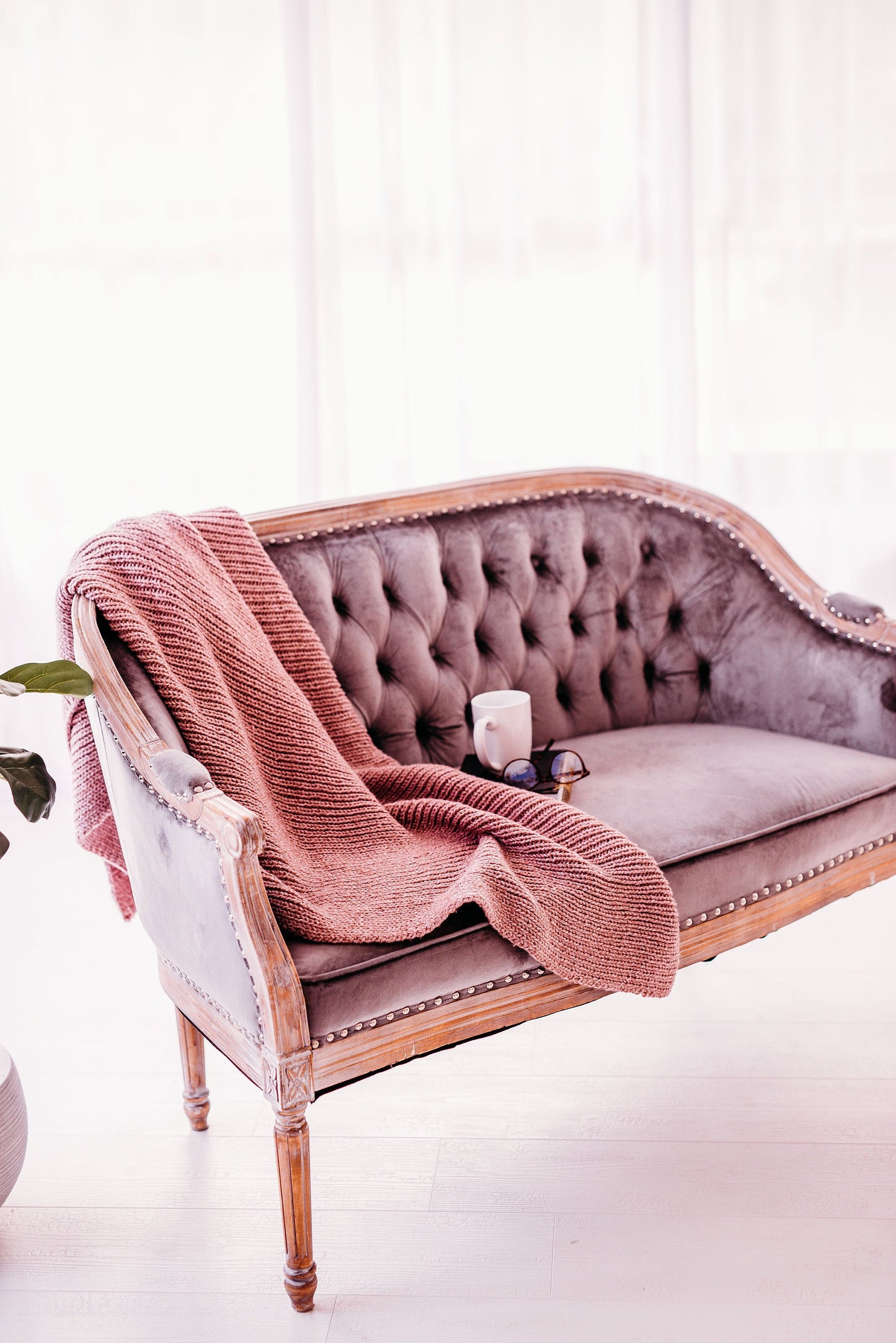 Downtown Knit Throw Blanket. Dusty Pink Knit Blanket. Couch Throw. Gift for Her.