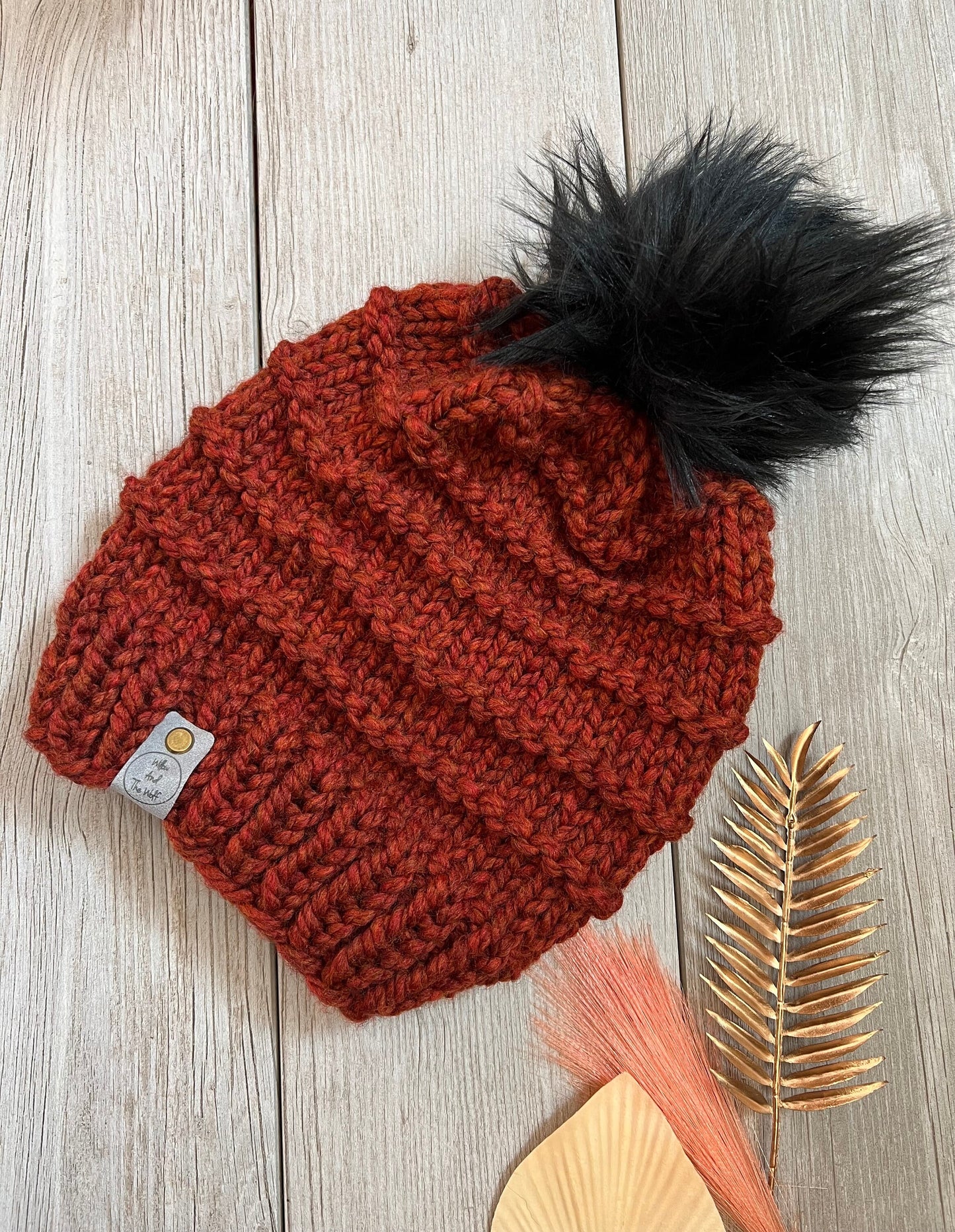 Pumpkin Ridge Beanie. Women’s Knit Hat. Knitted Beanie. Stripped Knitted Hat.