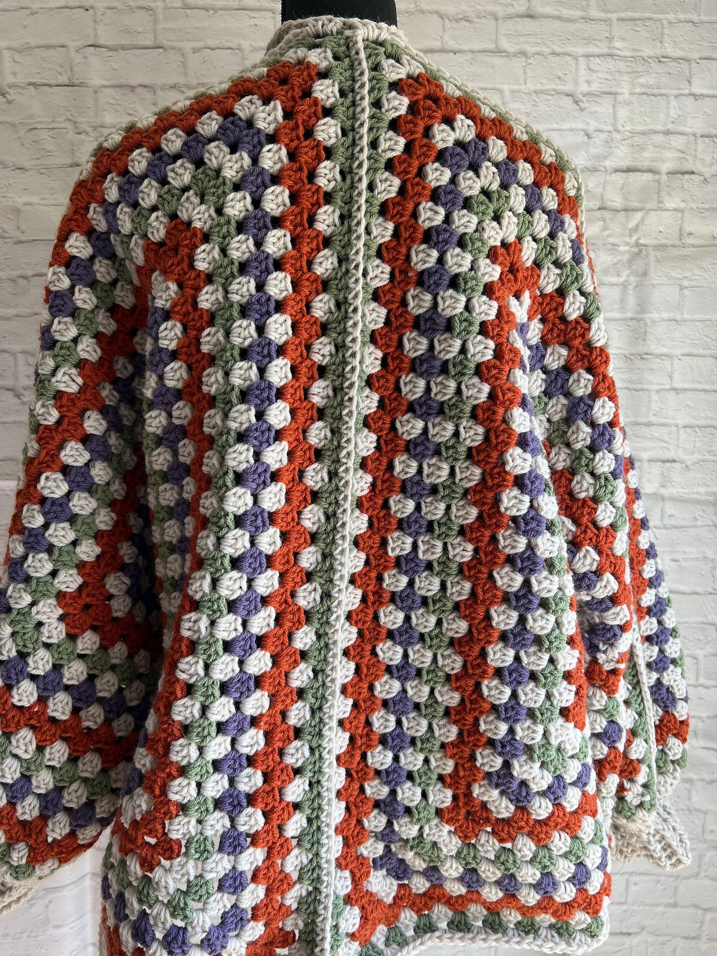 Fall Hexi Cardigan. Granny Square Sweater. Multicolor Fall Sweater.
