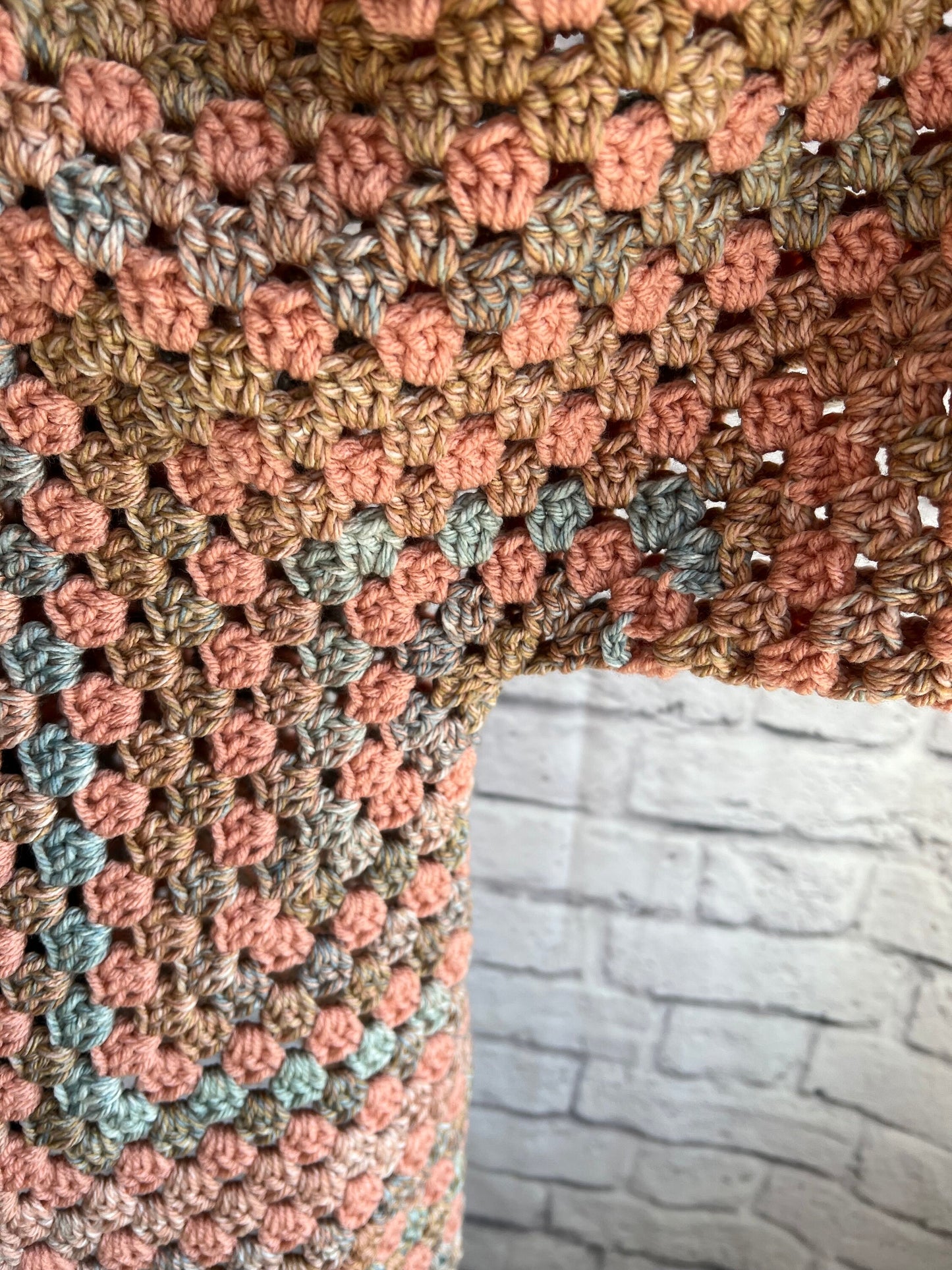 Arizona Cardigan. Granny Hexagon Cardigan Sweater. Sunset colors.