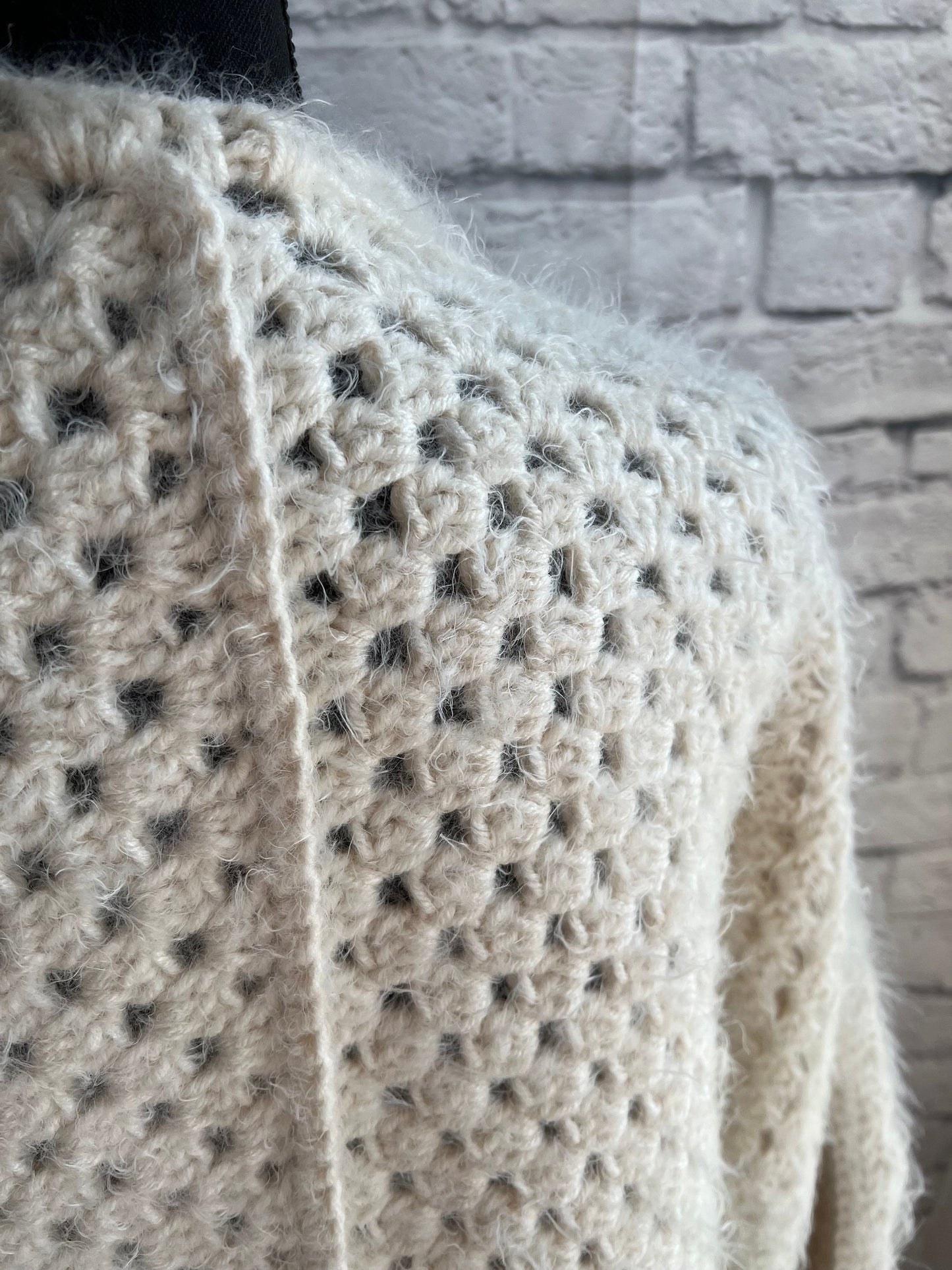 Soft Cream Cardigan. Ethereal Garden/Fairy Inspired Crochet Sweater. Hexagon Cardigan