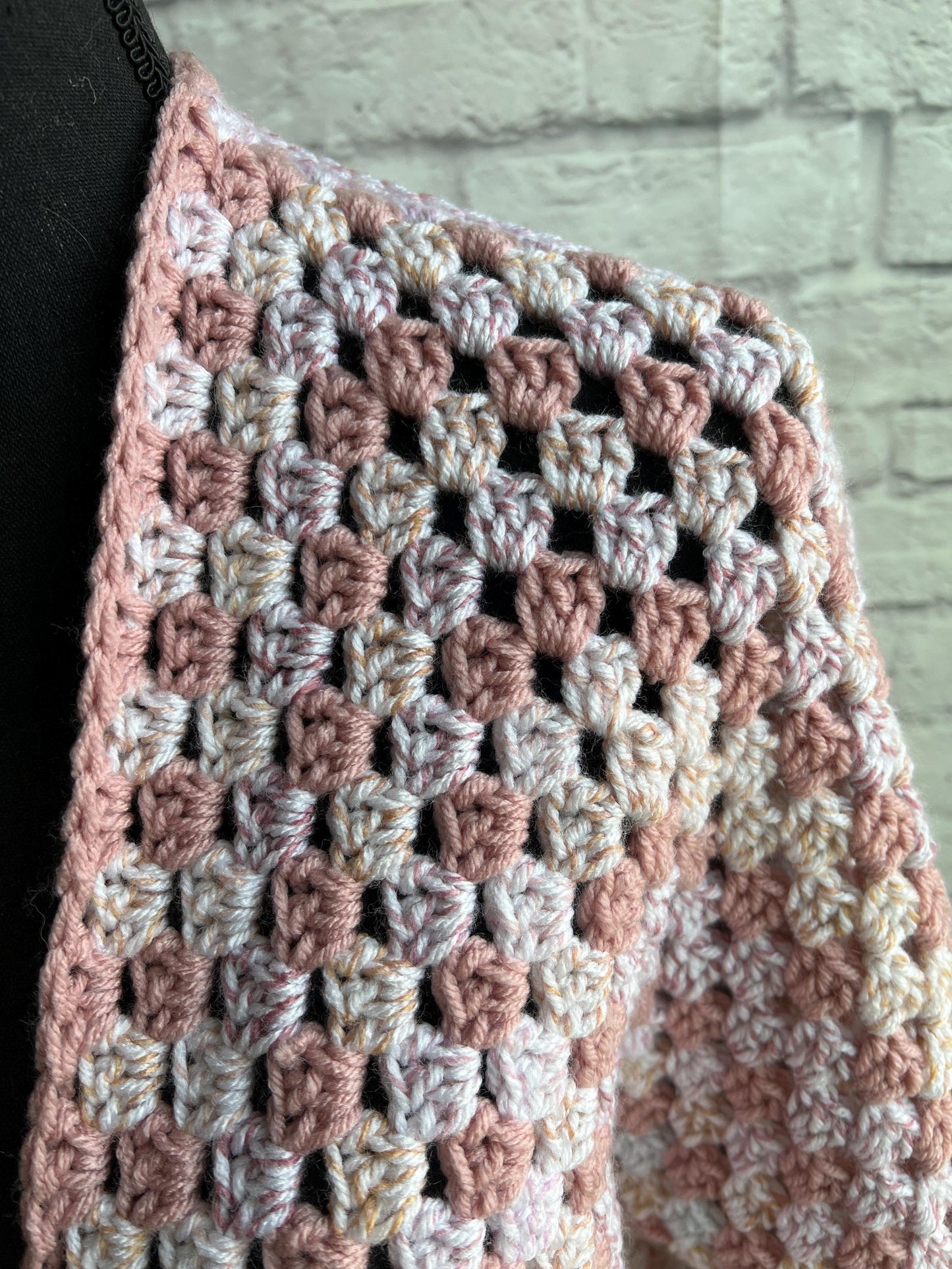 Rosey Pink Cardigan. Knit Sweater. Women's Crochet Sweater. Hexagon Cardigan.