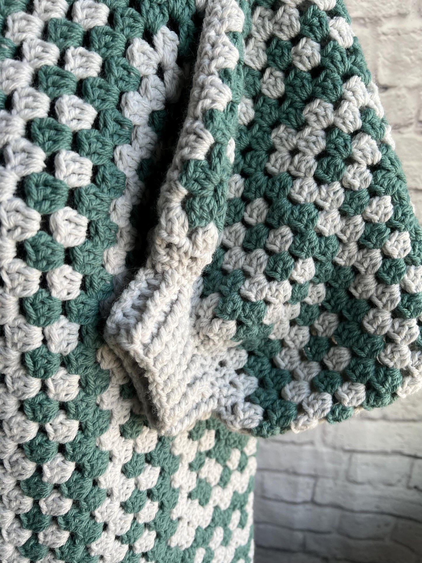 Grey and Green Cardigan. Granny Hexagon Cardigan Sweater. Fern green sweater. Fall Sweater.