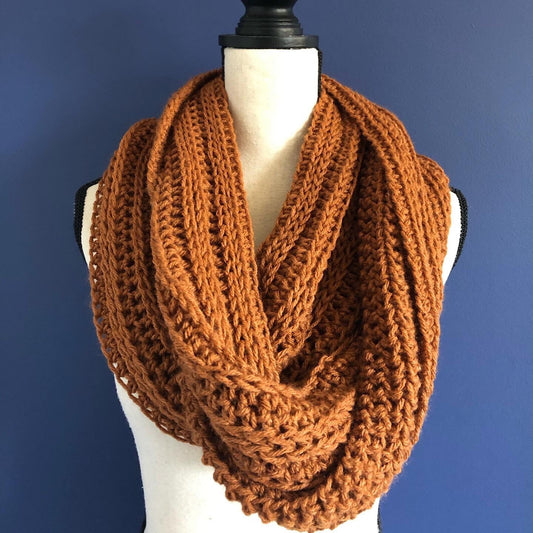 Chunky knit Scarf. The November Scarf. Umber Women’s Knit Infinity Scarf.