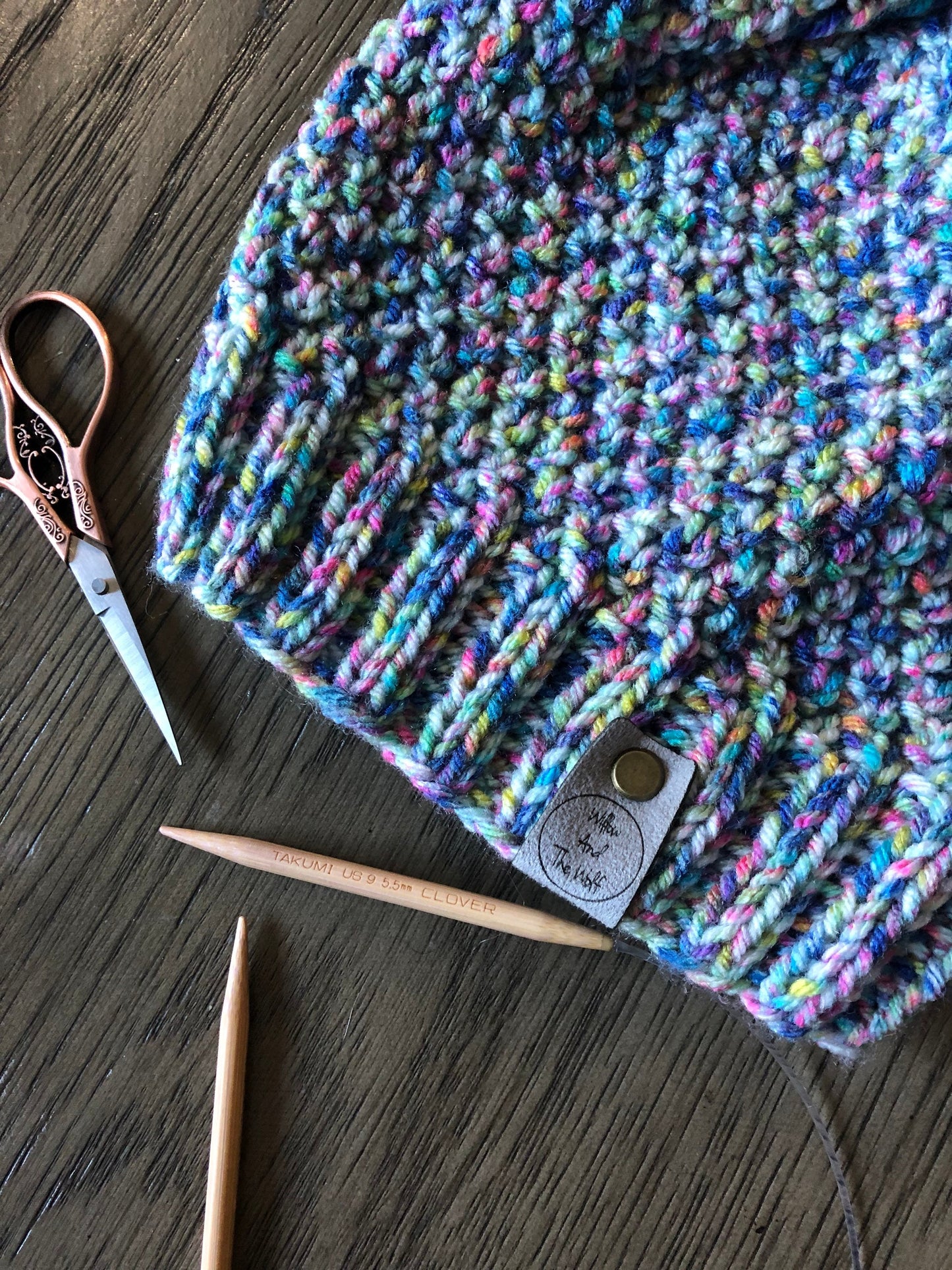Knit Tie Dye Hat. Women’s Knit Beanie. Irish Moss Hat. Knitted Toque.