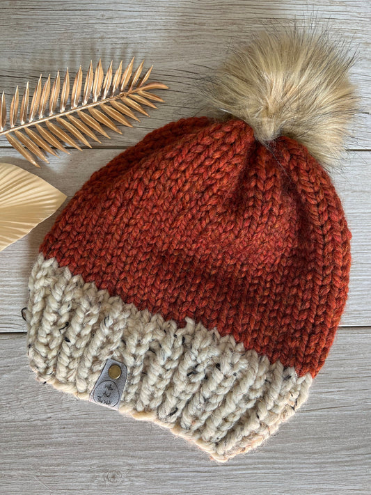 Pumpkin Spice Beanie. PSL. Women’s Knit Hat. Knitted Beanie.
