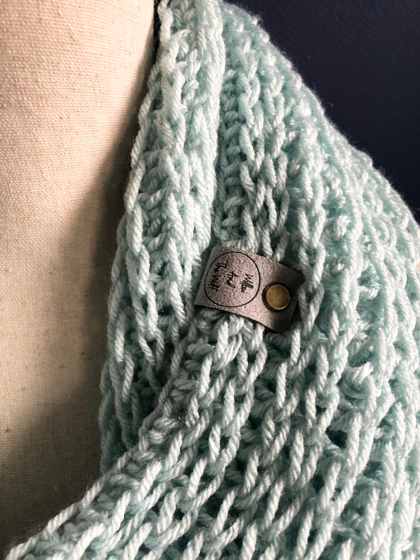 Mint Infinity Scarf | Crochet Knit Infinity | Seafoam Green Cowl | Women's Crochet Scarf | Women's Knit Scarf | Light Blue Scarf