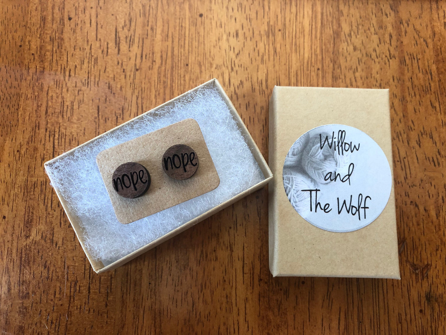 Nope Earrings. Nope. Adult humor Earrings. Funny Earrings. Laser Engraved Earrings. Valentines Day Earrings.