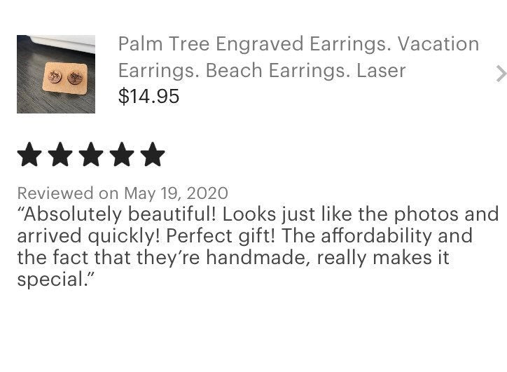 Palm Tree Engraved Earrings. Vacation Earrings. Beach Earrings. Laser Engraved Earrings. Gift for Her.