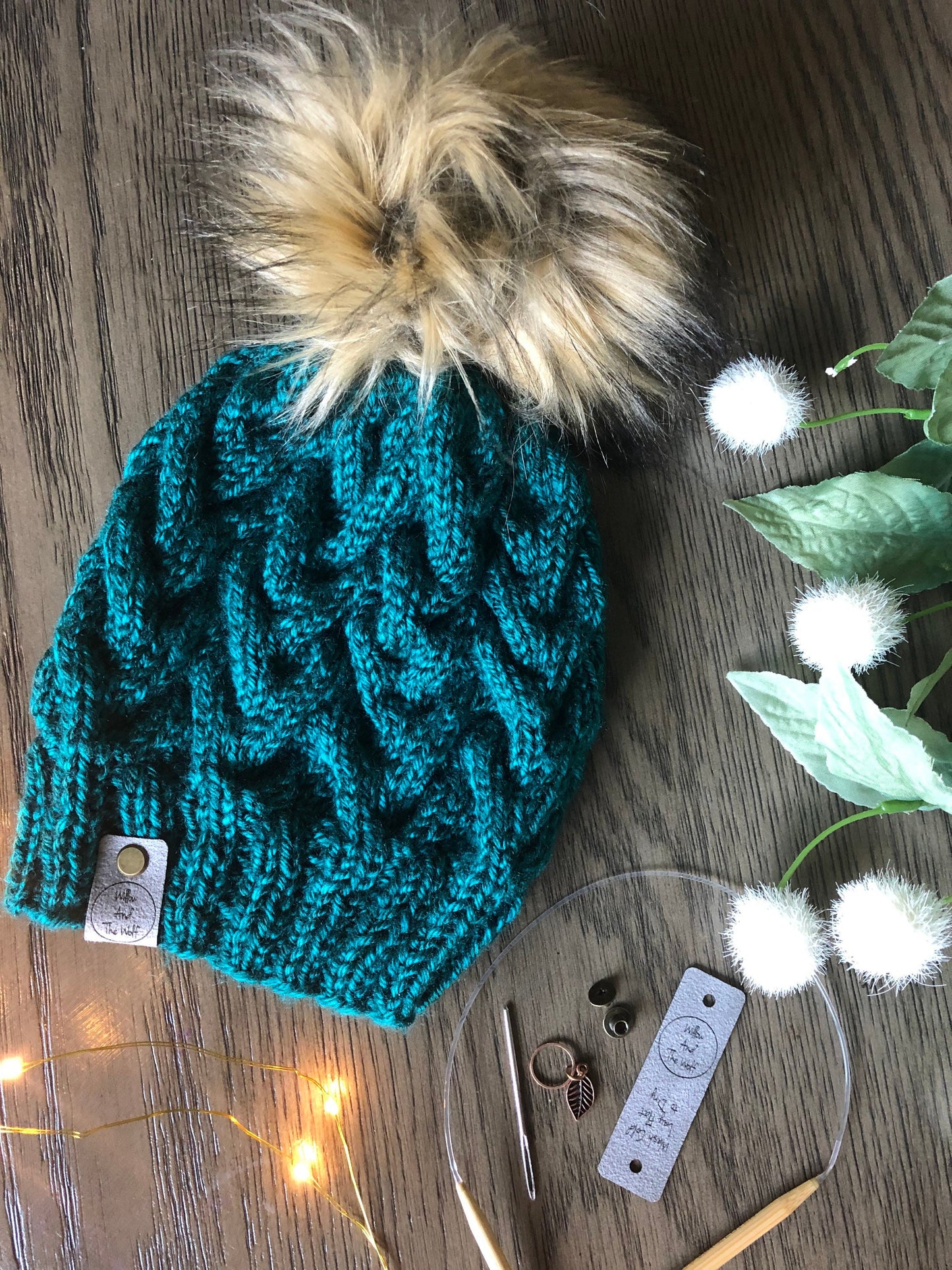 Wooly Peaks Beanie. Knit Hat. Cable Knit Beanie. Braided Cable Knitted Hat. Women’s Toque.
