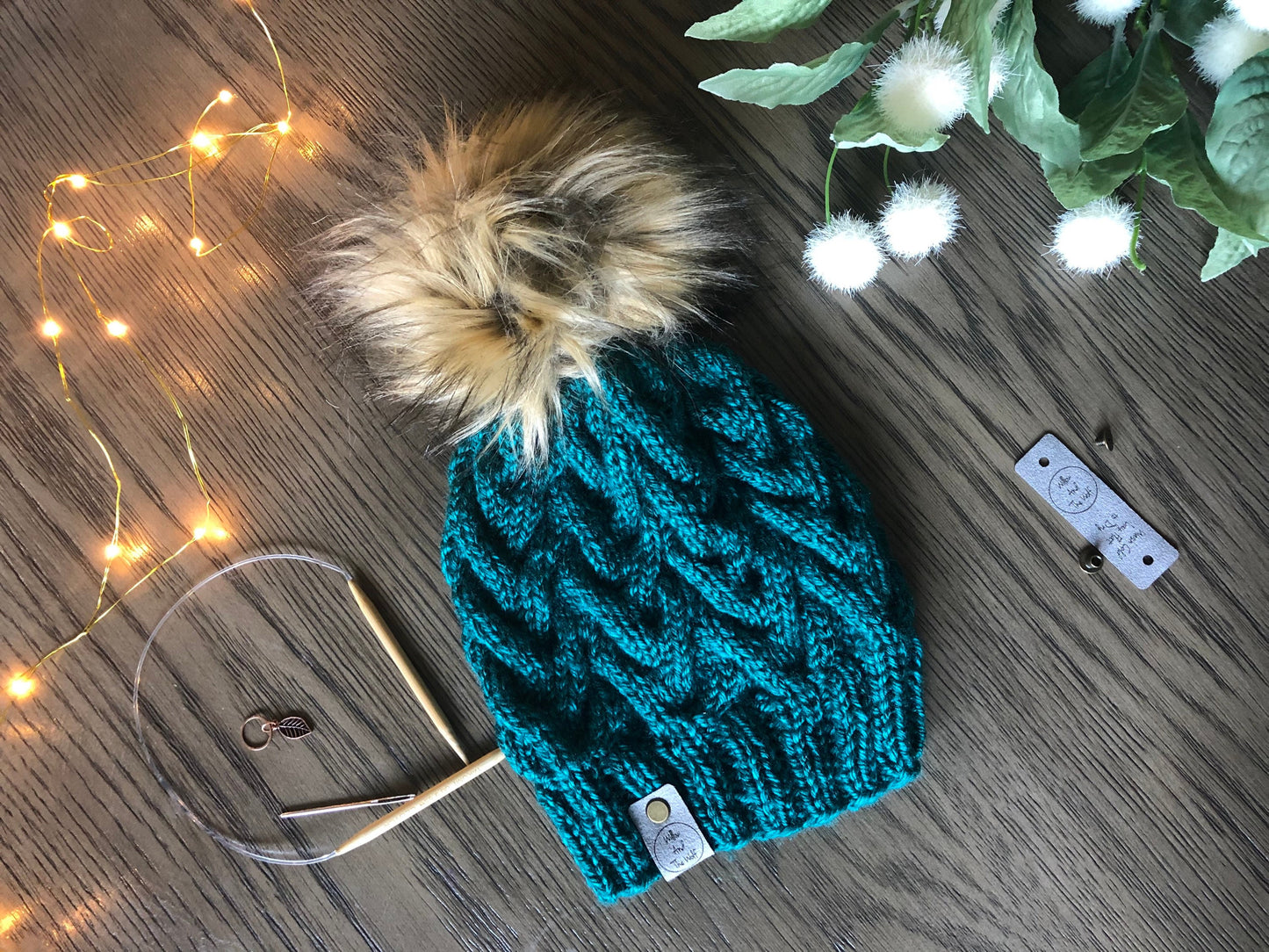 Wooly Peaks Beanie. Knit Hat. Cable Knit Beanie. Braided Cable Knitted Hat. Women’s Toque.