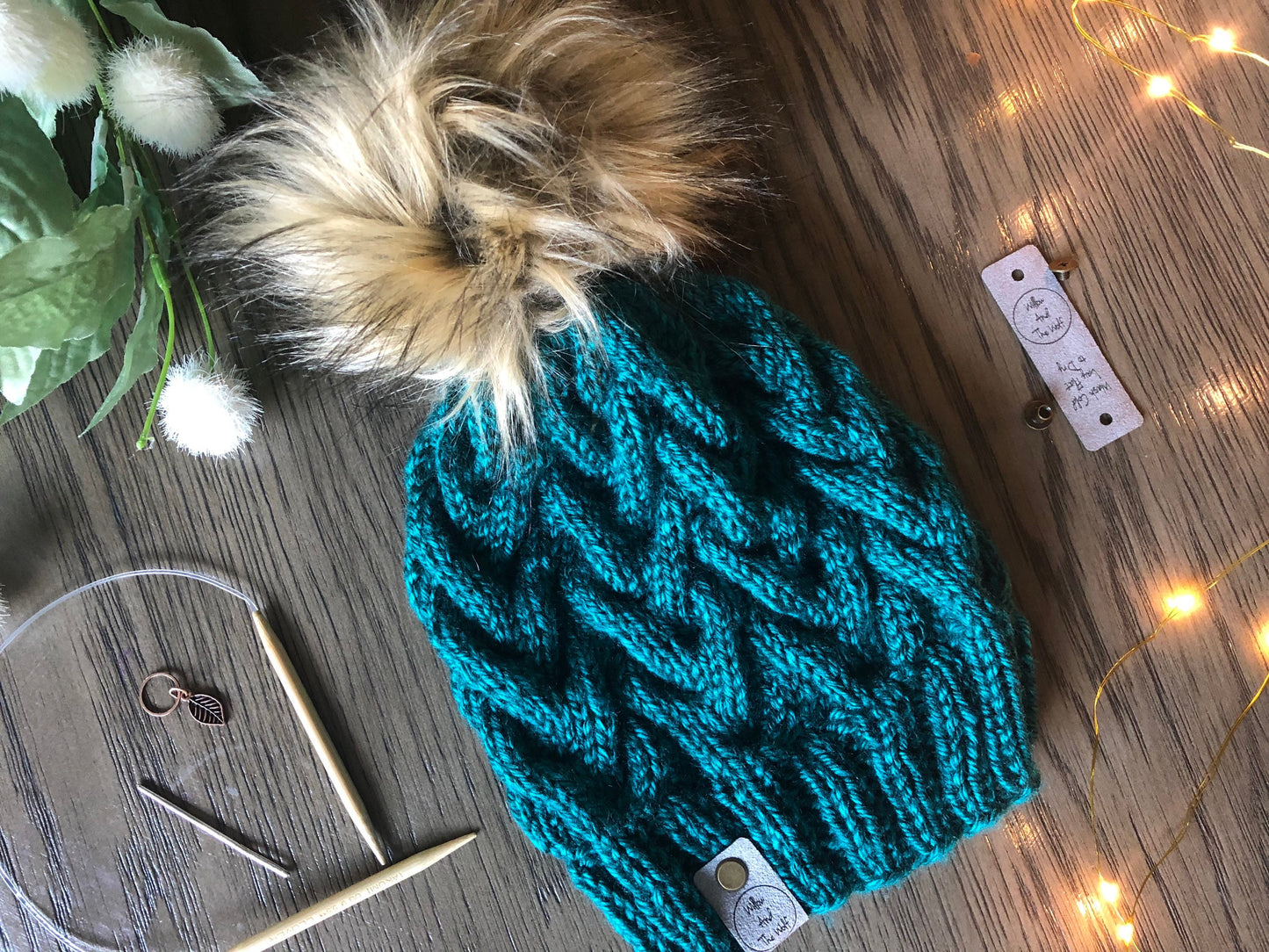 Wooly Peaks Beanie. Knit Hat. Cable Knit Beanie. Braided Cable Knitted Hat. Women’s Toque.