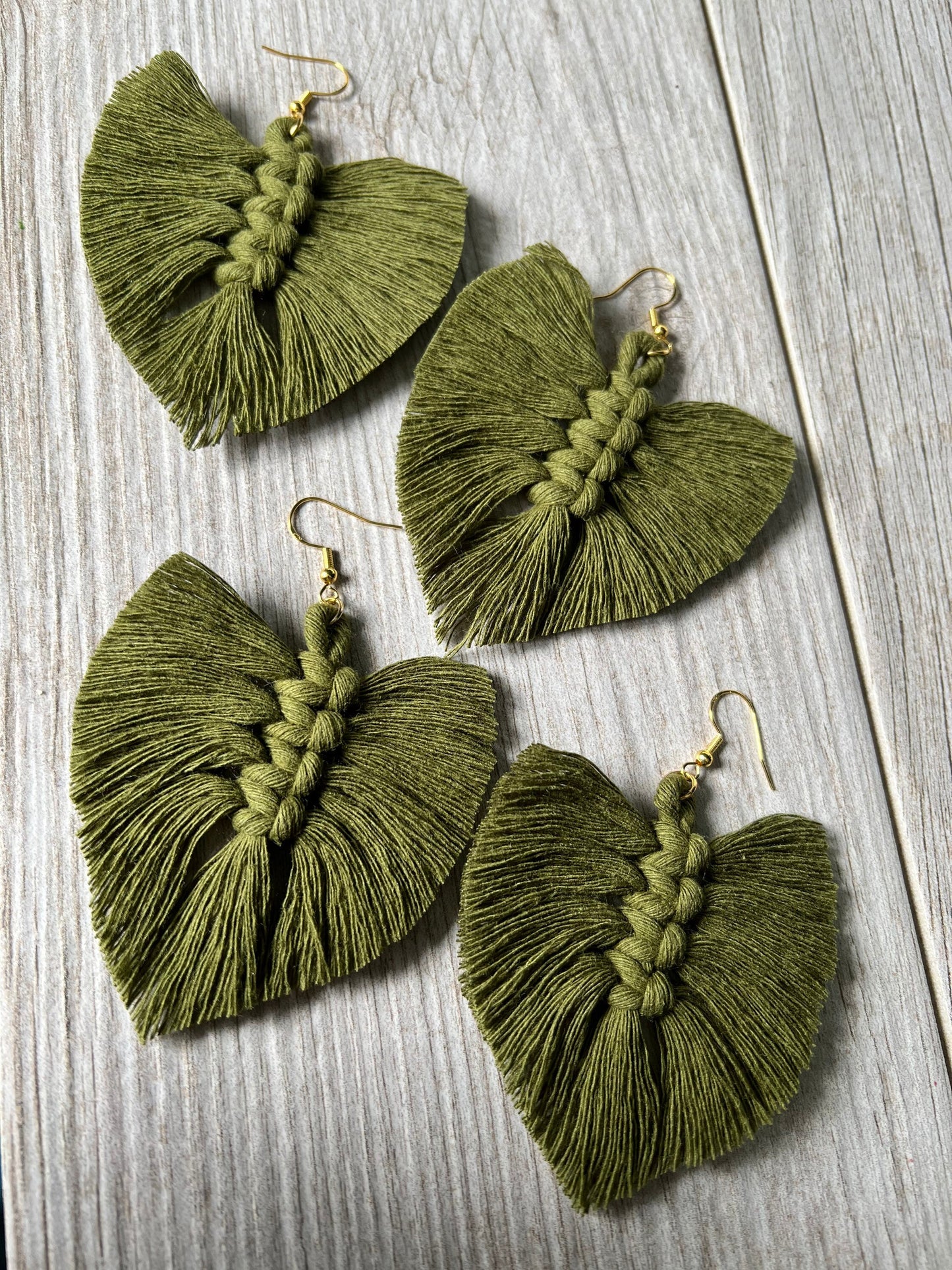 Sage Green Macrame Feather Earrings. Festival Earrings. Boho Macrame Feathers.