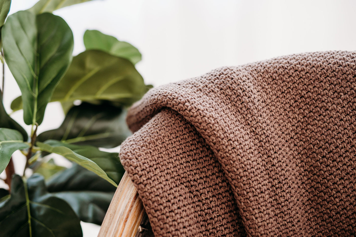 Woodland Throw. Moody Decor. Brown Neutral Crochet Throw Blanket. Dark Cottage Core Decor. 40” x 48”