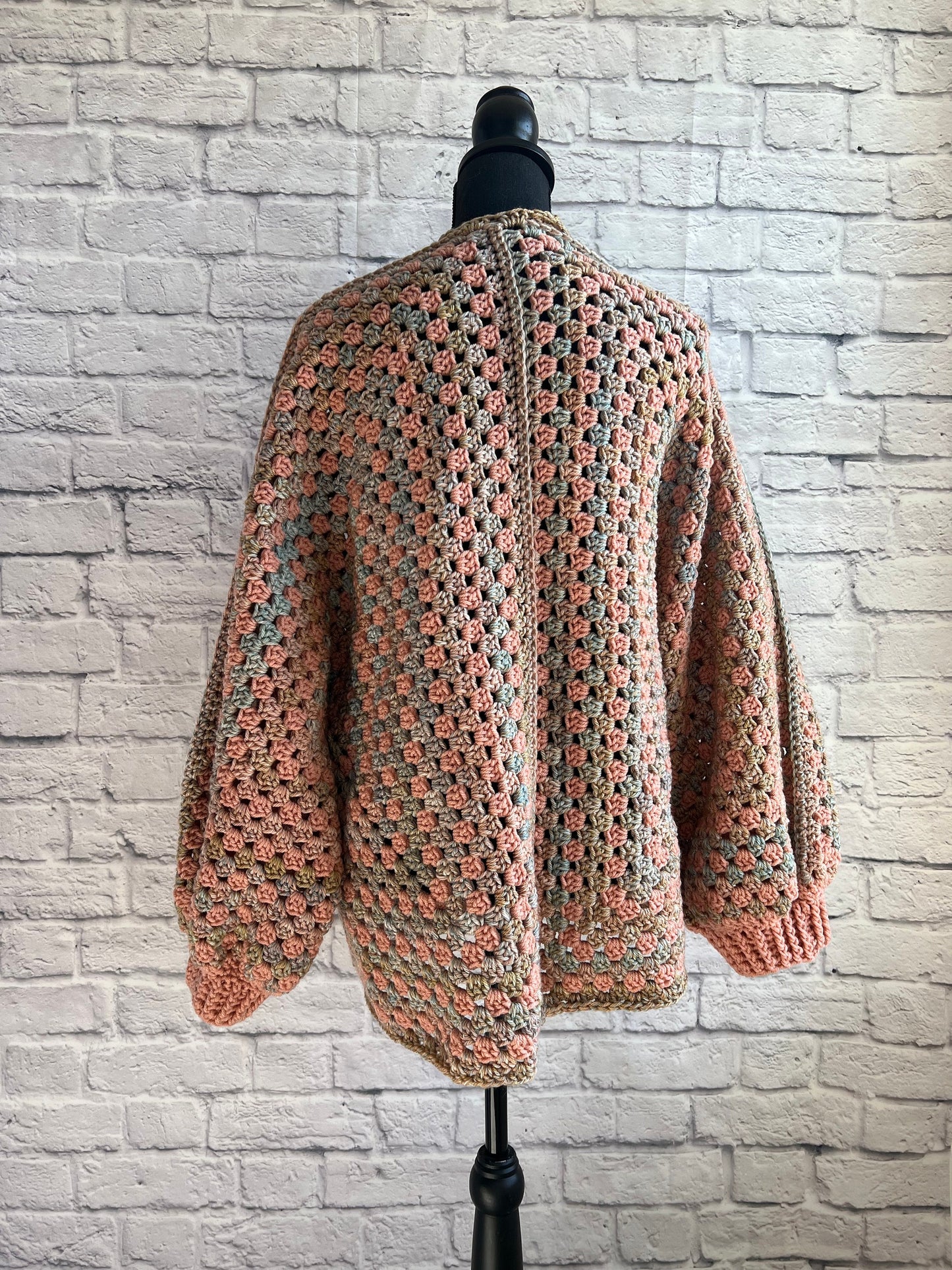 Arizona Cardigan. Granny Hexagon Cardigan Sweater. Sunset colors.