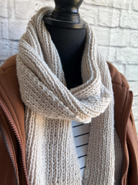 Women’s Winter Long Knit scarf. The Downtown Scarf.  Ribbed Women’s Knit Scarf. Luxury Knit Scarf. Long Women’s Scarf.