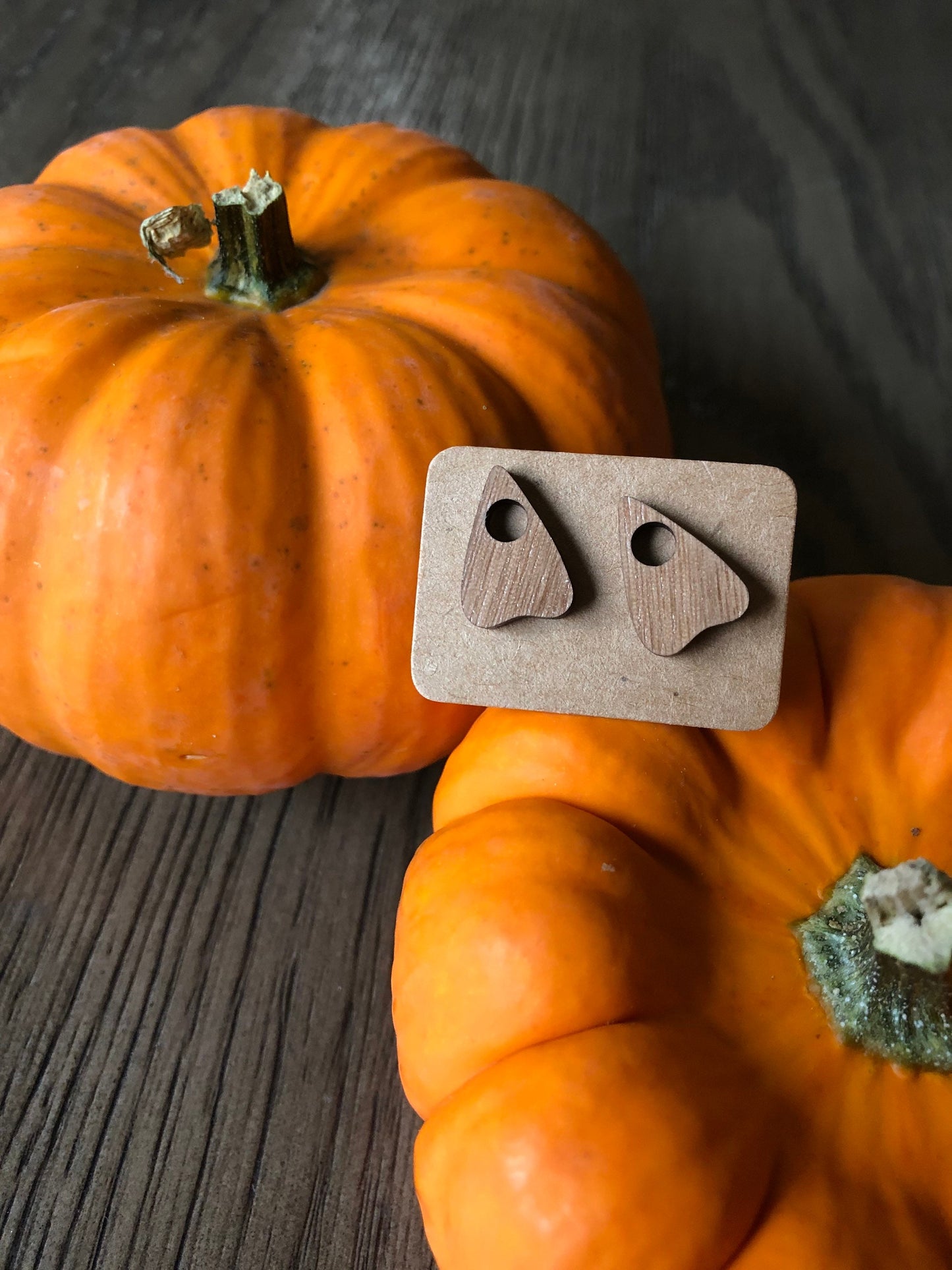Ouija Board Indicator. Planchette Earrings. Halloween Earrings. Spirit board. Wood Stud Earrings. Gothic Earrings.