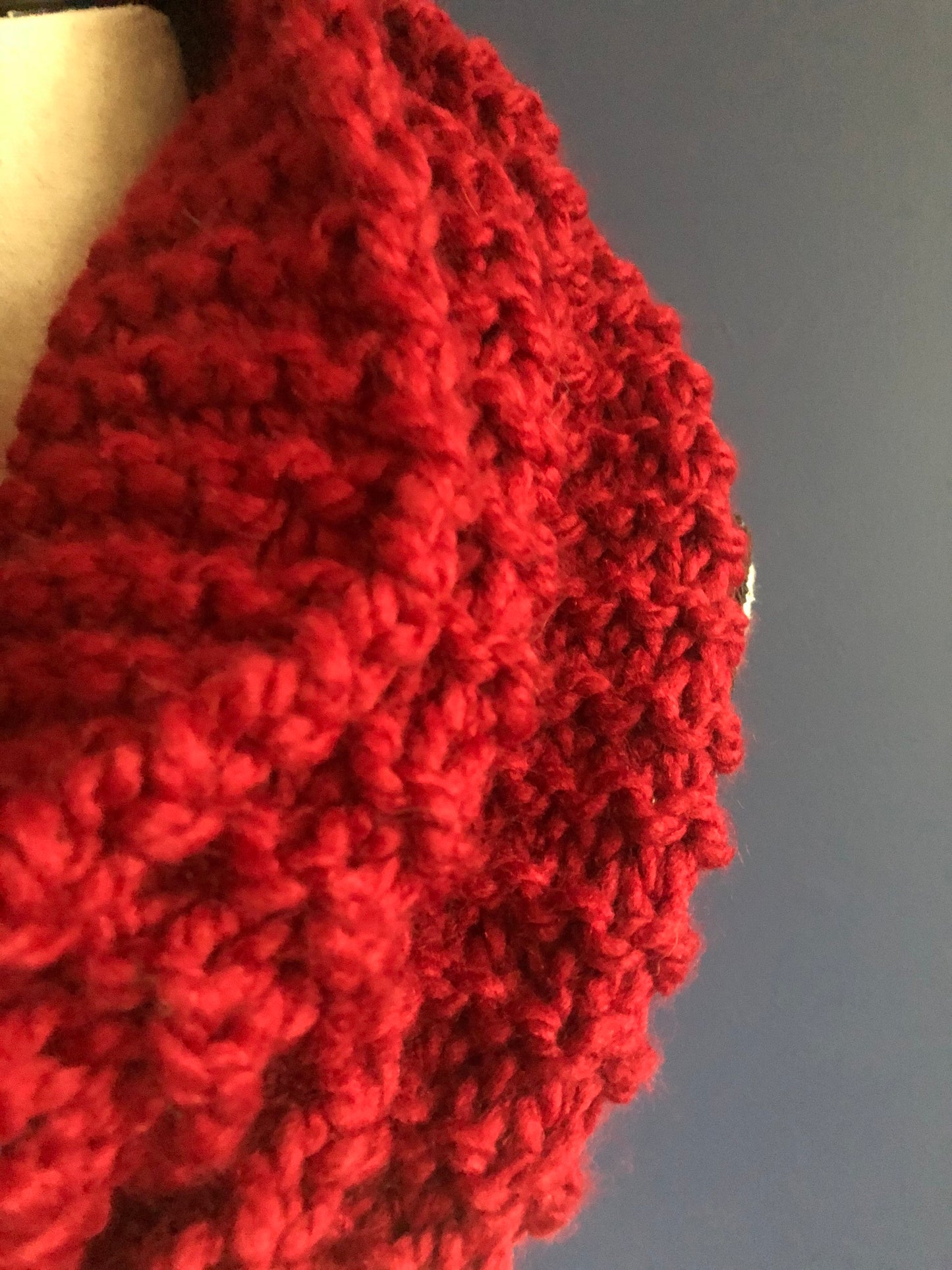 Cherry Red Knit Scarf. Red Oversized Infinity Scarf. Cranberry Chunky Knit Scarf. Gift for Me. Women's Accessories. Winter Accessories.